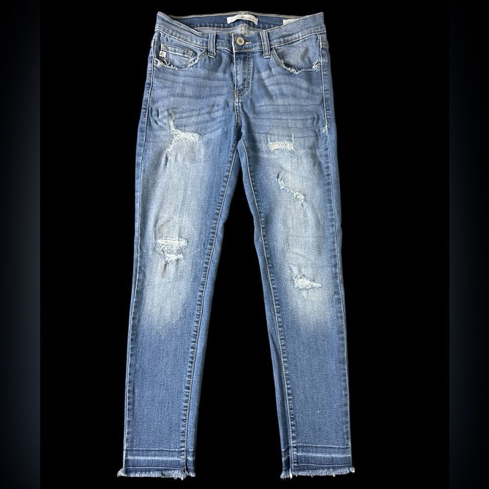 KanCan Women's Light Blue Distressed Skinny Jeans Size 27